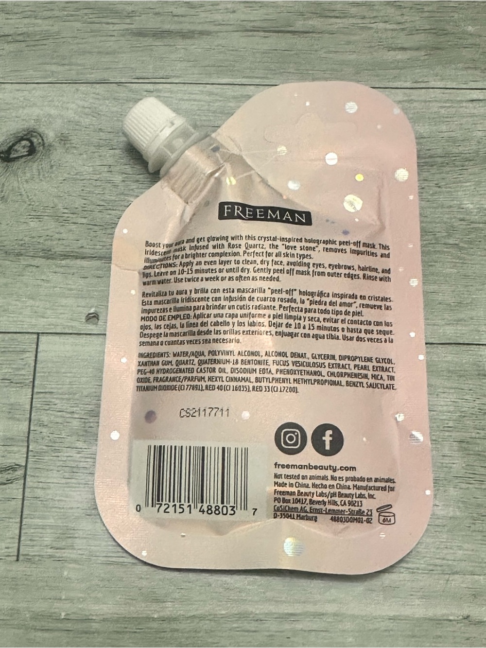Freeman Cosmic Holographic Peel-Off Mask - Pink set of 4 - Picture 5 of 5
